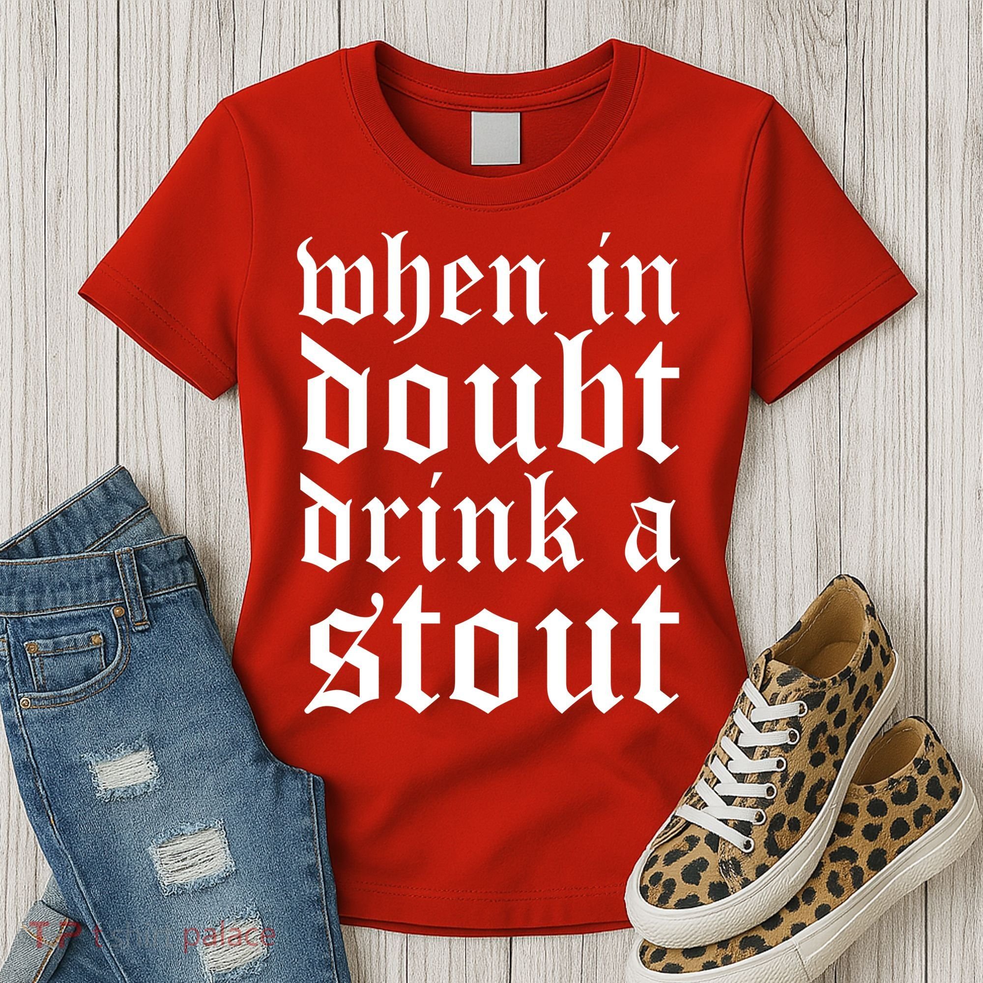 When In Doubt Drink A Stout Oktoberfest Funny Women's T-Shirt
