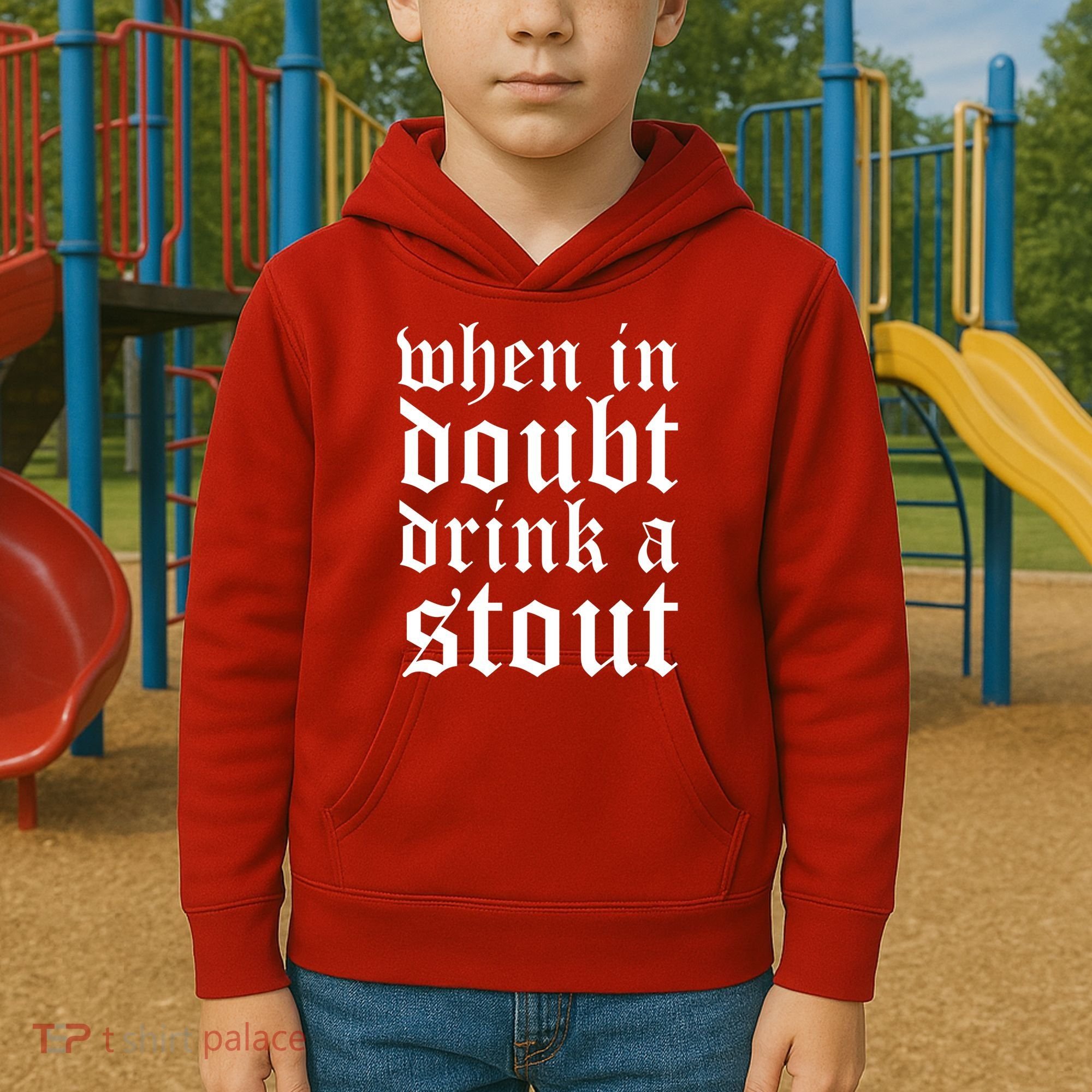 When In Doubt Drink A Stout Oktoberfest Funny Kids Hoodie