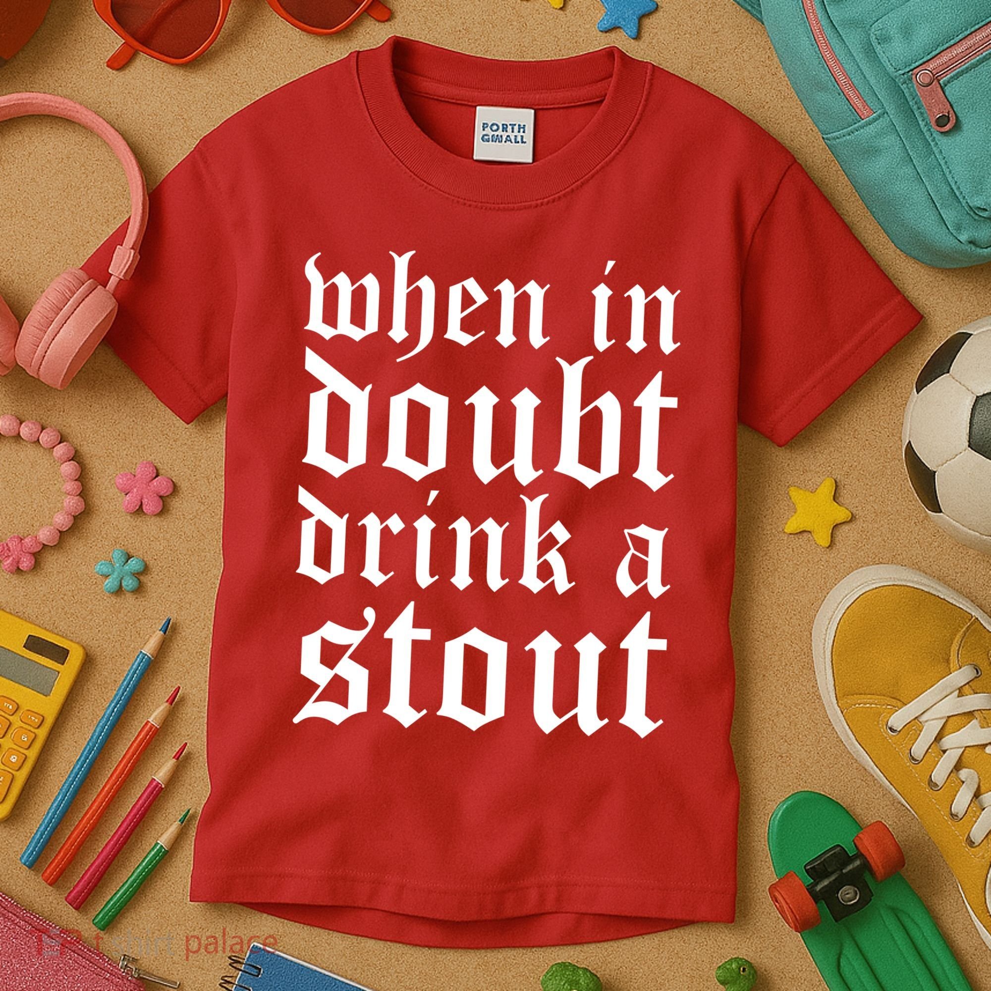 When In Doubt Drink A Stout Oktoberfest Funny Kids T-Shirt