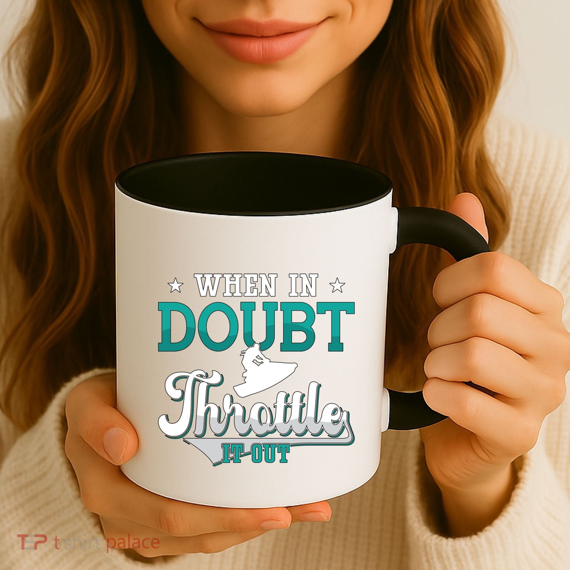 When In Doubt Throttle It Out Jet Ski Ride Jet Skiing Jetski Gift Coffee Mug