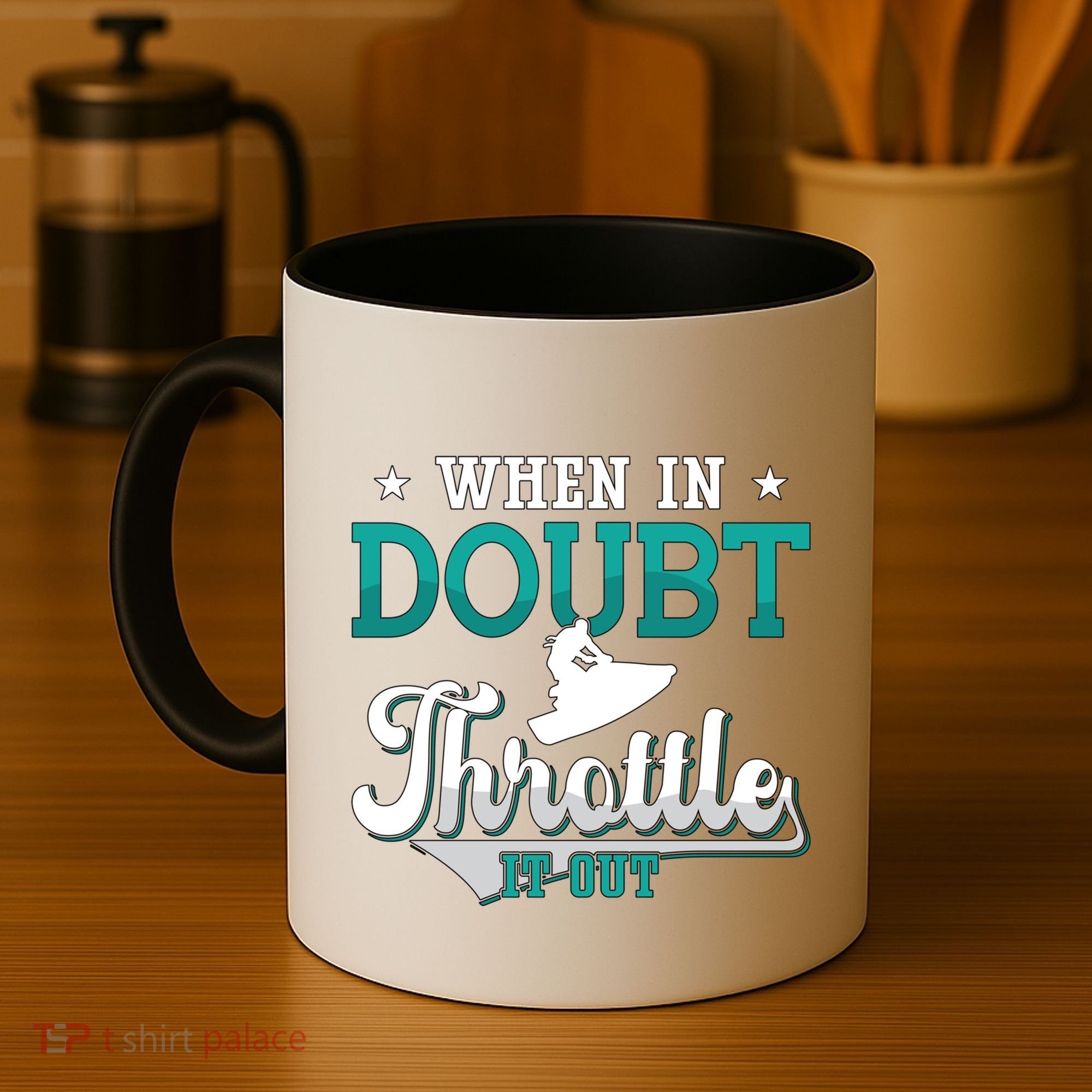 When In Doubt Throttle It Out Jet Ski Ride Jet Skiing Jetski Gift Coffee Mug