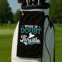 When In Doubt Throttle It Out Jet Ski Ride Jet Skiing Jetski Gift Golf Towel thumb 2