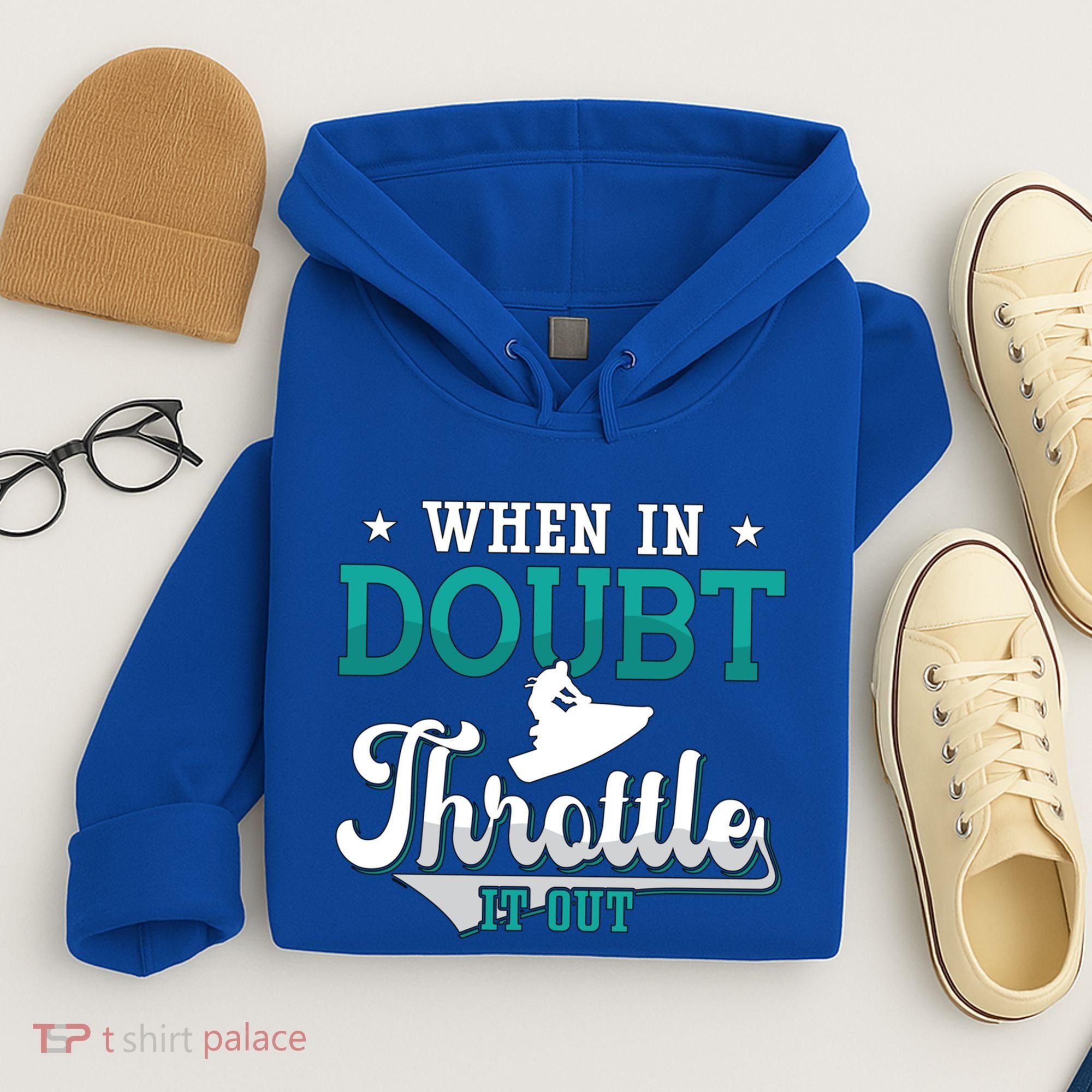 When In Doubt Throttle It Out Jet Ski Ride Jet Skiing Jetski Gift Hoodie