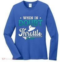 When In Doubt Throttle It Out Jet Ski Ride Jet Skiing Jetski Gift Women's Long Sleeve Shirt thumb 0