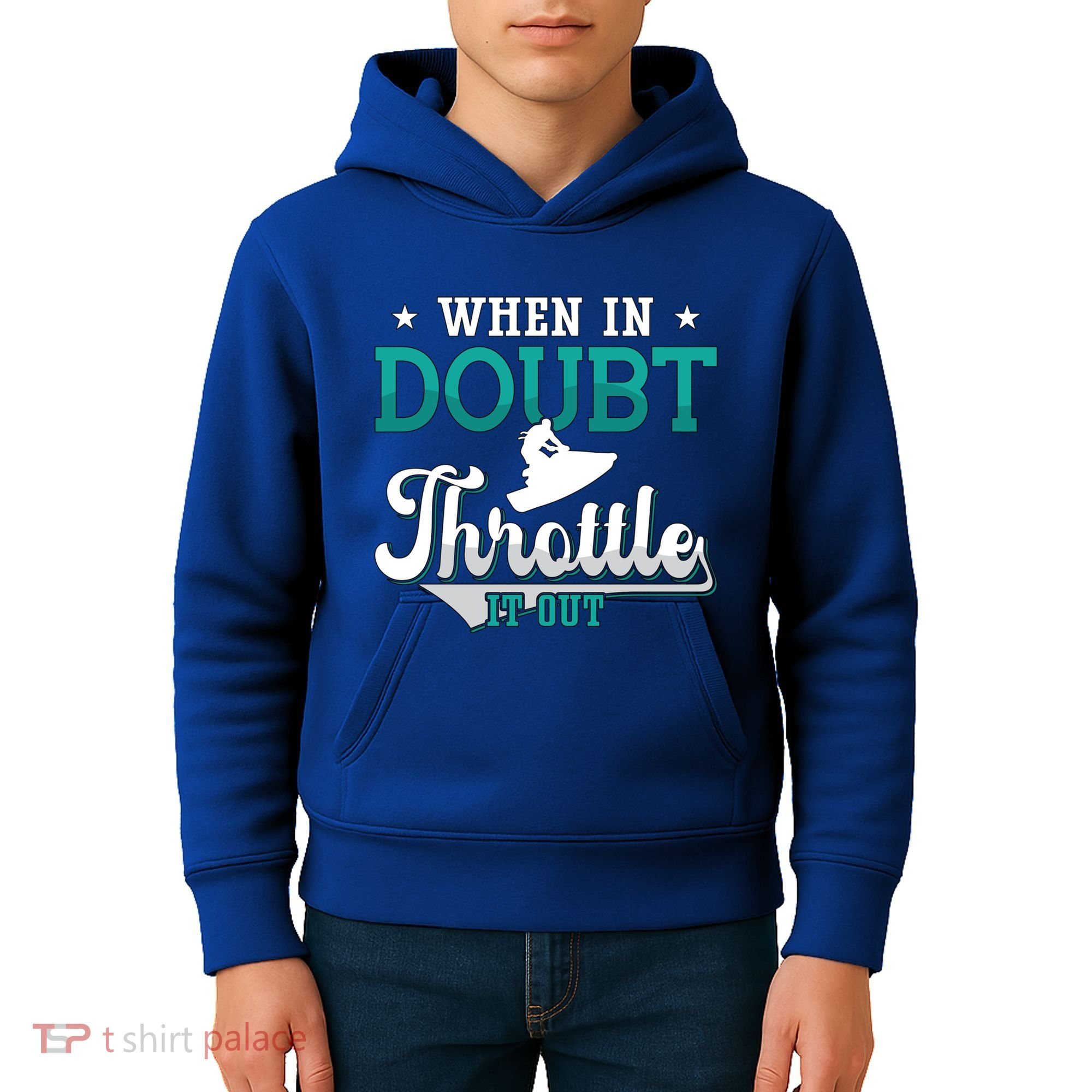 When In Doubt Throttle It Out Jet Ski Ride Jet Skiing Jetski Gift Kids Hoodie