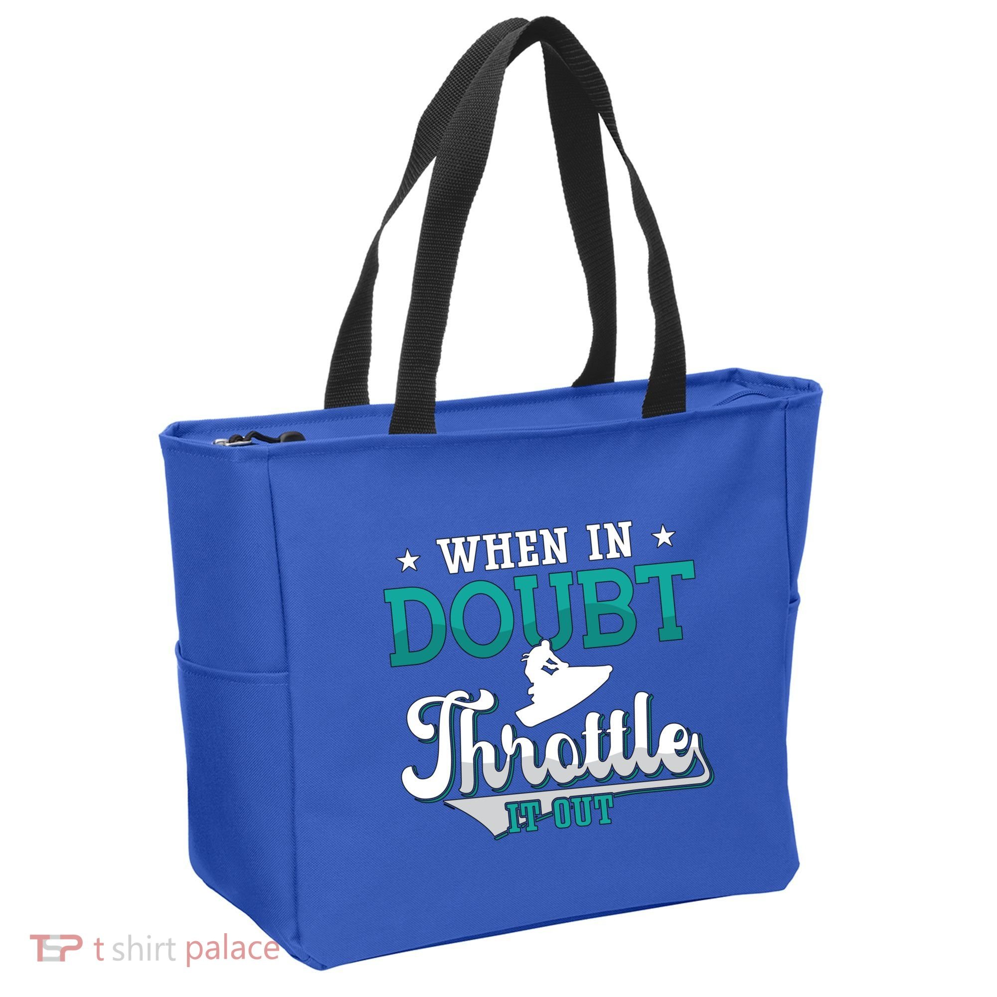 When In Doubt Throttle It Out Jet Ski Ride Jet Skiing Jetski Gift Tote Bag