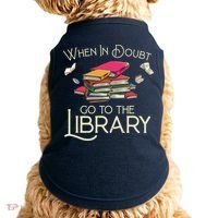 When In Doubt Go To The Library Readers Gift Doggie Tank thumb 0