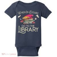 When In Doubt Go To The Library Readers Gift Baby Bodysuit thumb 0