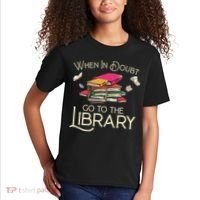 When In Doubt Go To The Library Readers Gift Kids T-Shirt thumb 2