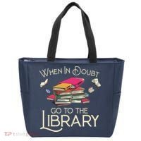 When In Doubt Go To The Library Readers Gift Tote Bag thumb 0