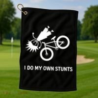 Wo I Do My Own Stunts Bicycle Golf Towel thumb 1