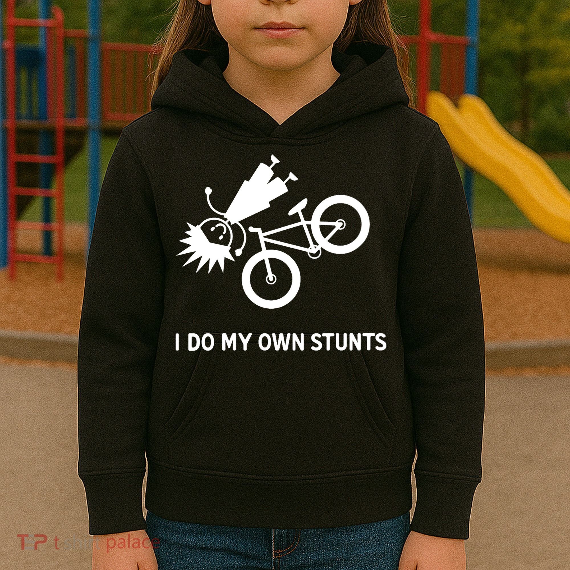 Wo I Do My Own Stunts Bicycle Kids Hoodie