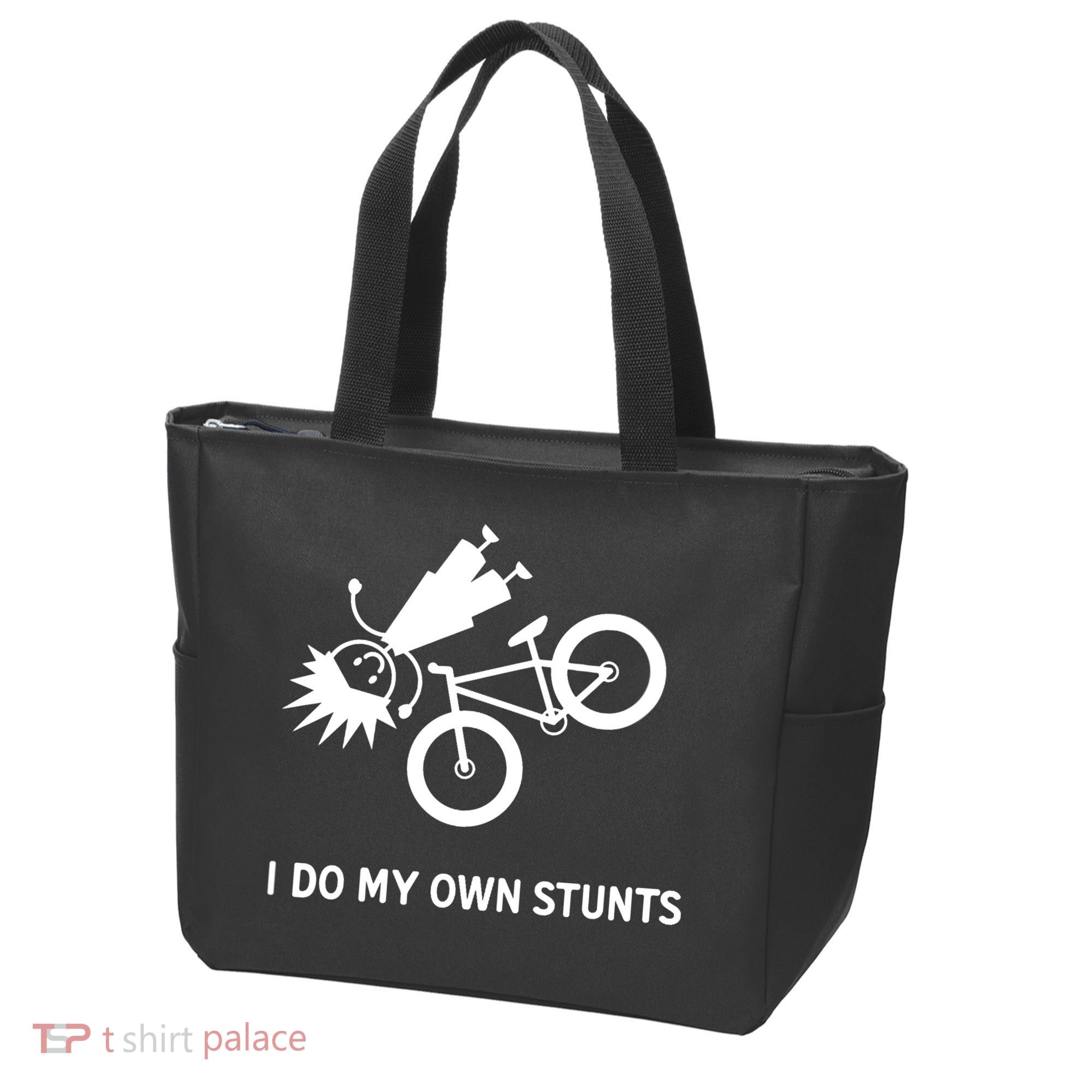 Wo I Do My Own Stunts Bicycle Tote Bag