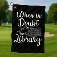 When In Doubt Go To The Library For Readers , Bookworm Golf Towel thumb 1