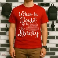 When In Doubt Go To The Library For Readers , Bookworm T-Shirt thumb 6
