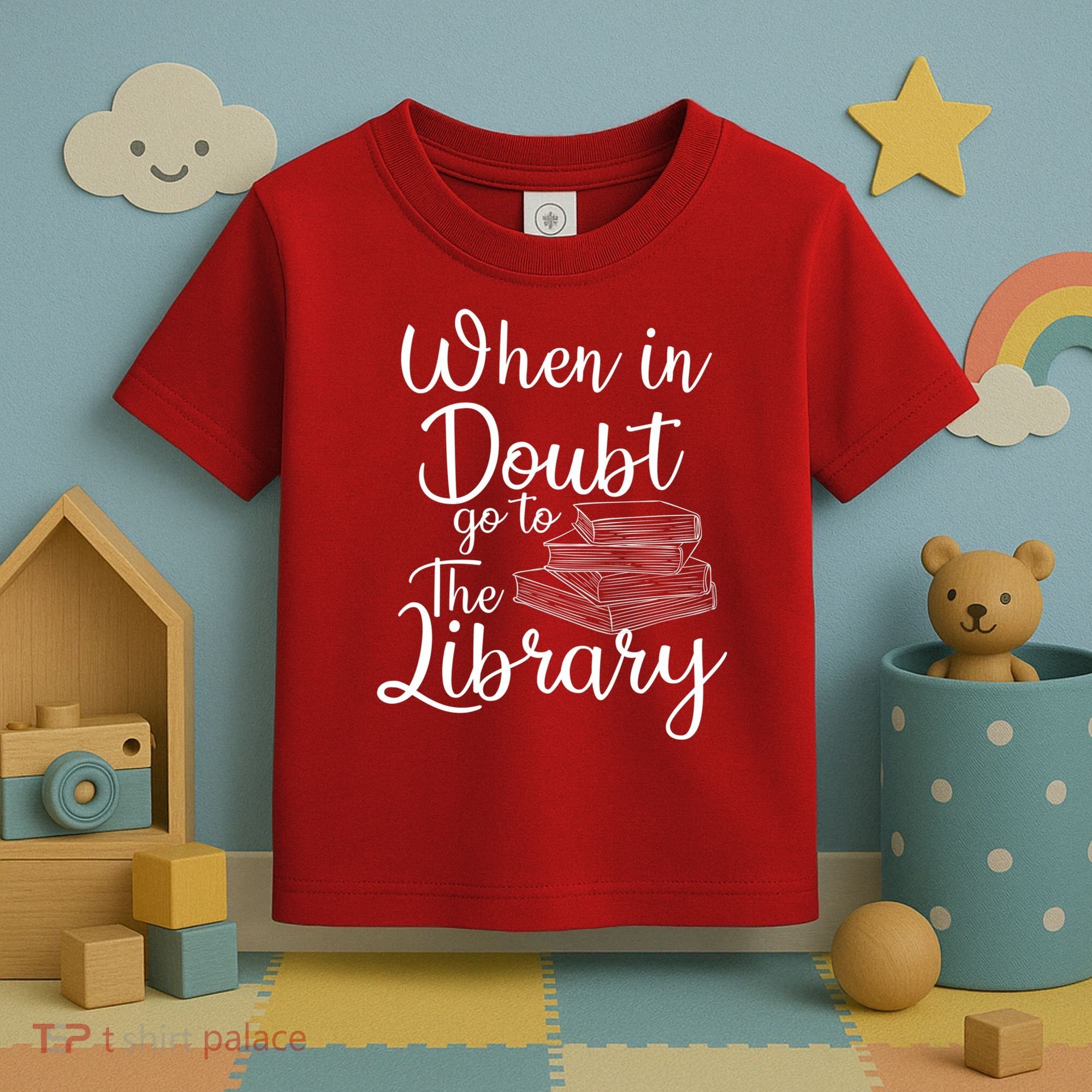 When In Doubt Go To The Library For Readers , Bookworm Toddler T-Shirt
