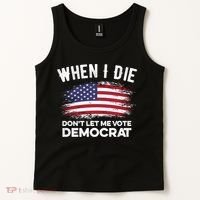 When I Die Don't Let Me Vote Democrat Anti Biden Flag Tank Top thumb 2