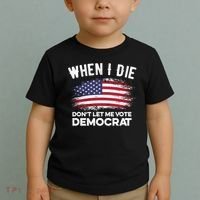 When I Die Don't Let Me Vote Democrat Anti Biden Flag Toddler T-Shirt thumb 2