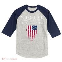 When I Die Dont Let Me Vote Democrat Kids Colorblock Raglan Jersey thumb 0