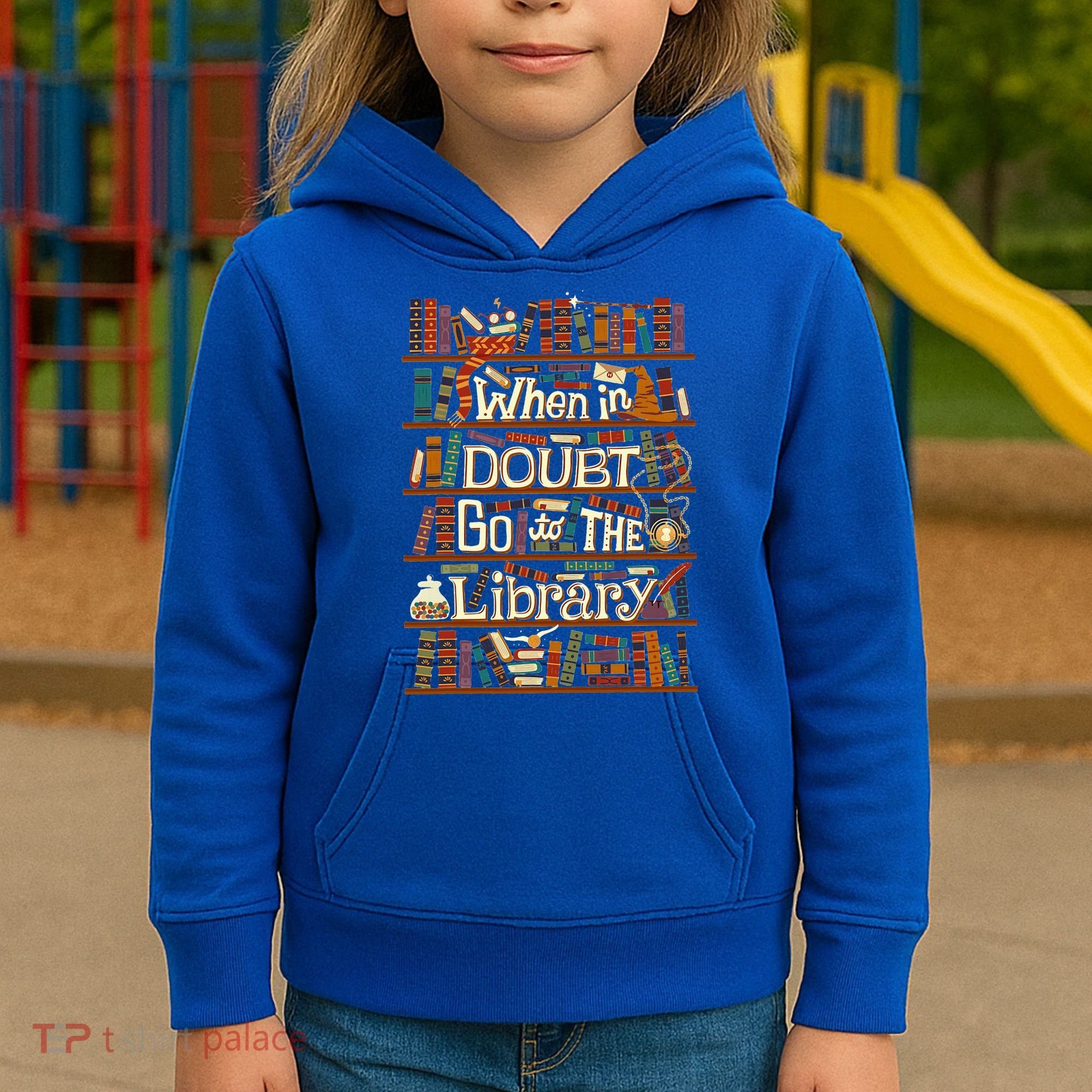 When In Doubt Go To The Library For Lovers Book Kids Hoodie