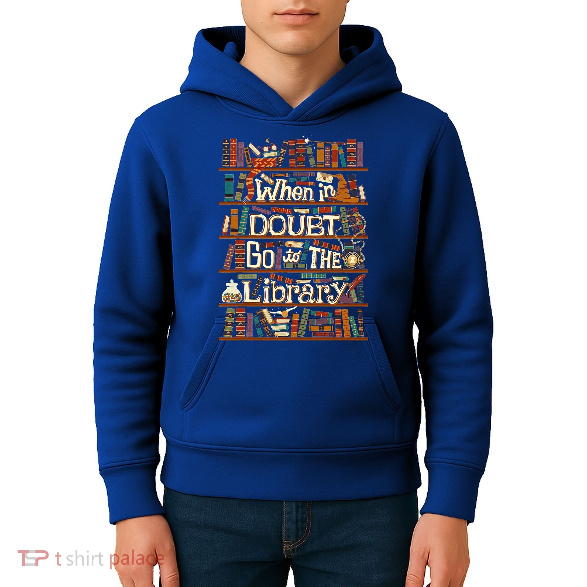 When In Doubt Go To The Library For Lovers Book Kids Hoodie