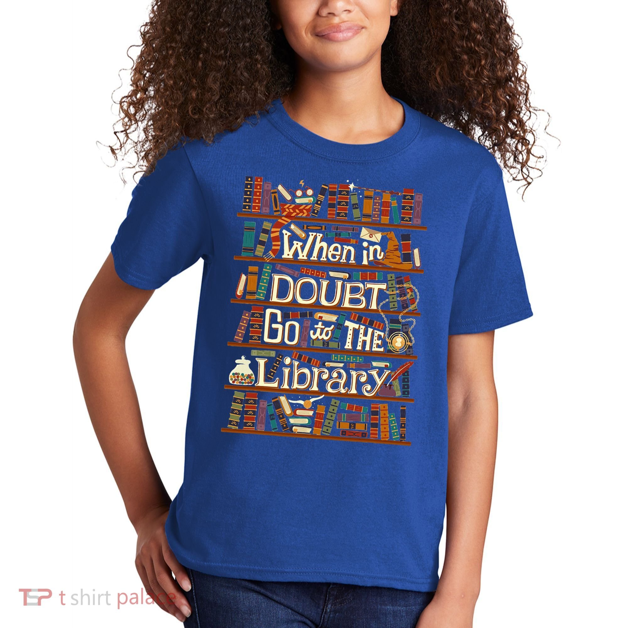When In Doubt Go To The Library For Lovers Book Kids T-Shirt
