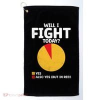 Will I Fight Today Taekwondo Player Martial Arts Tkd Gift Golf Towel thumb 0
