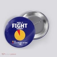 Will I Fight Today Taekwondo Player Martial Arts Tkd Gift Button thumb 0