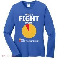 Will I Fight Today Taekwondo Player Martial Arts Tkd Gift Women's Long Sleeve Shirt thumb 0