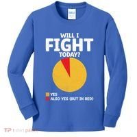 Will I Fight Today Taekwondo Player Martial Arts Tkd Gift Kids Long Sleeve Shirt thumb 0