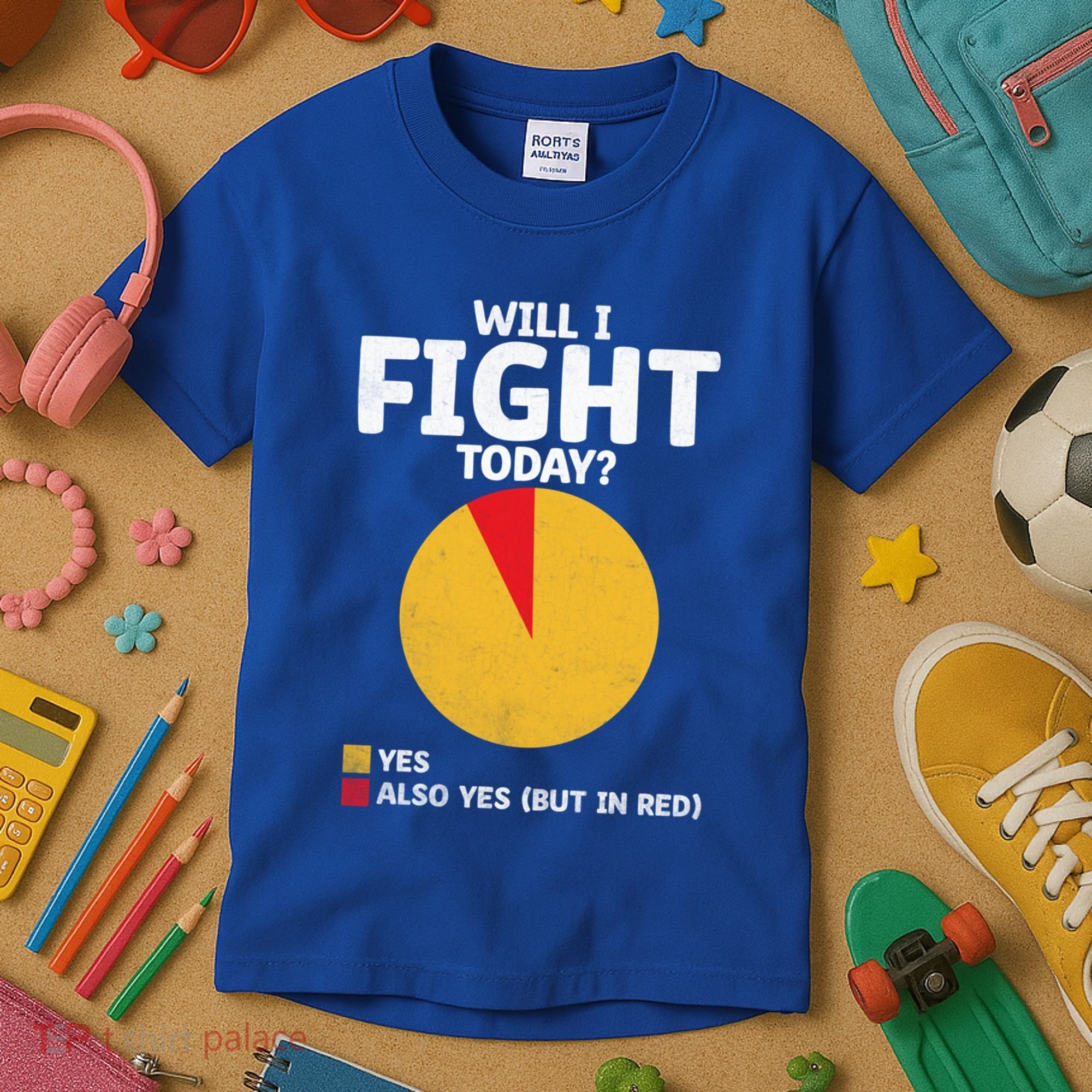 Will I Fight Today Taekwondo Player Martial Arts Tkd Gift Kids T-Shirt