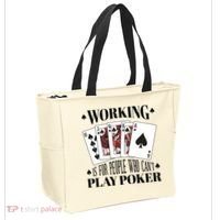 Working Is For People Who Can't Play Poker Tote Bag thumb 2