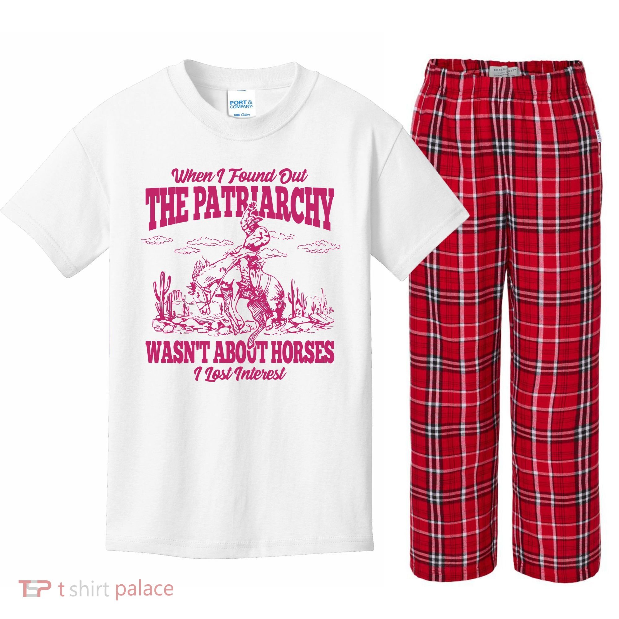 When I Found Out The Patriarchy Wasnt About Horses I Lost Interest Kids Plaid Pajama Set