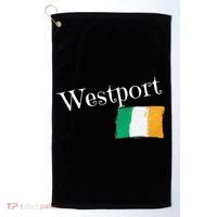 Westport Ireland Flag Irish City Saint Patrick's Day Golf Towel thumb 0
