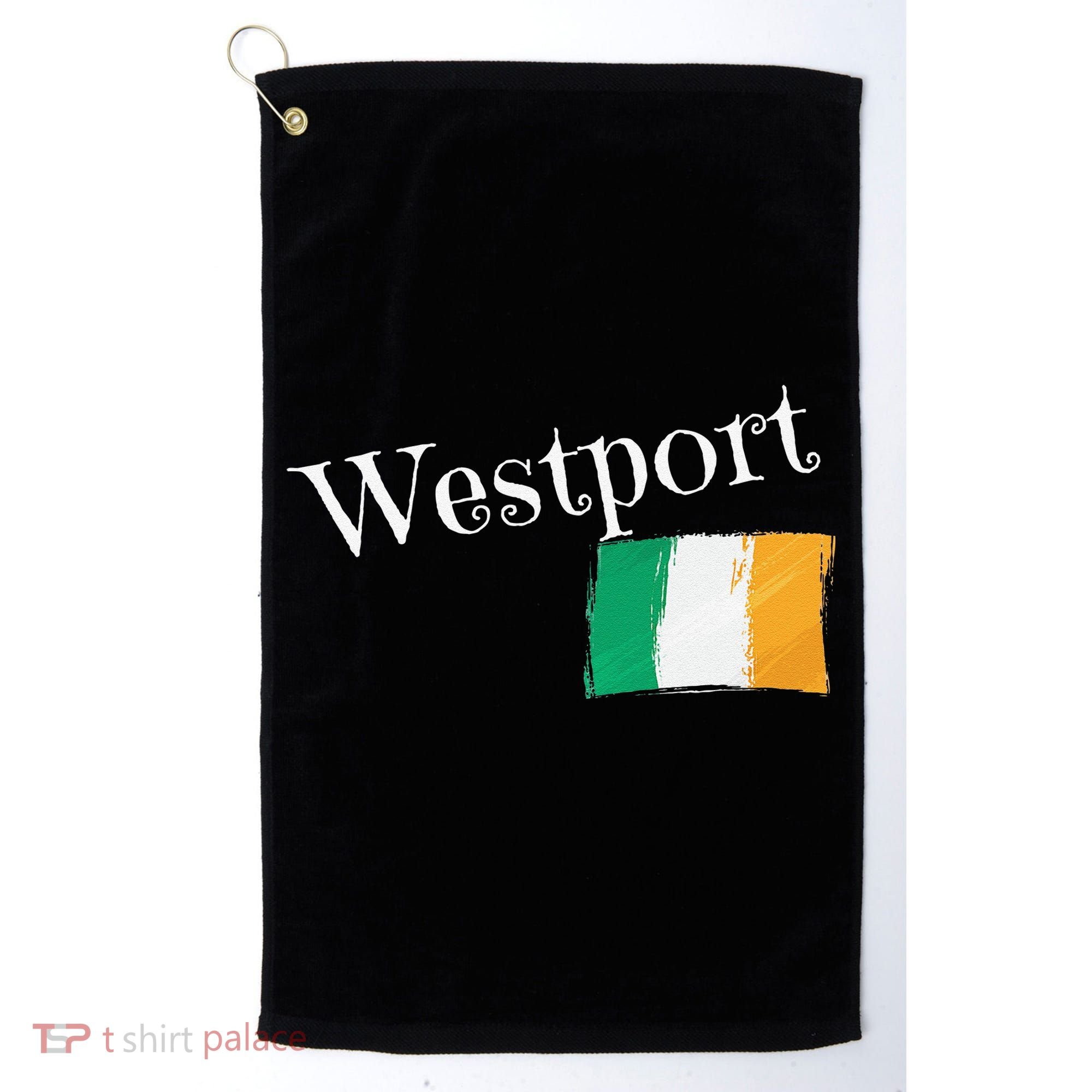Westport Ireland Flag Irish City Saint Patrick's Day Golf Towel