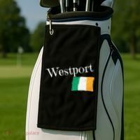 Westport Ireland Flag Irish City Saint Patrick's Day Golf Towel thumb 2