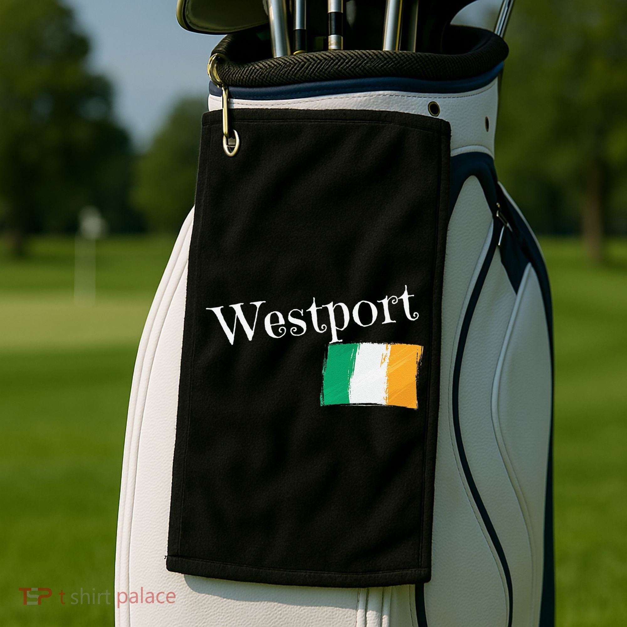 Westport Ireland Flag Irish City Saint Patrick's Day Golf Towel