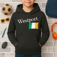 Westport Ireland Flag Irish City Saint Patrick's Day Kids Hoodie thumb 2