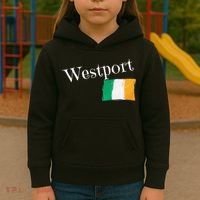 Westport Ireland Flag Irish City Saint Patrick's Day Kids Hoodie thumb 3