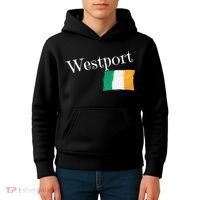 Westport Ireland Flag Irish City Saint Patrick's Day Kids Hoodie thumb 4