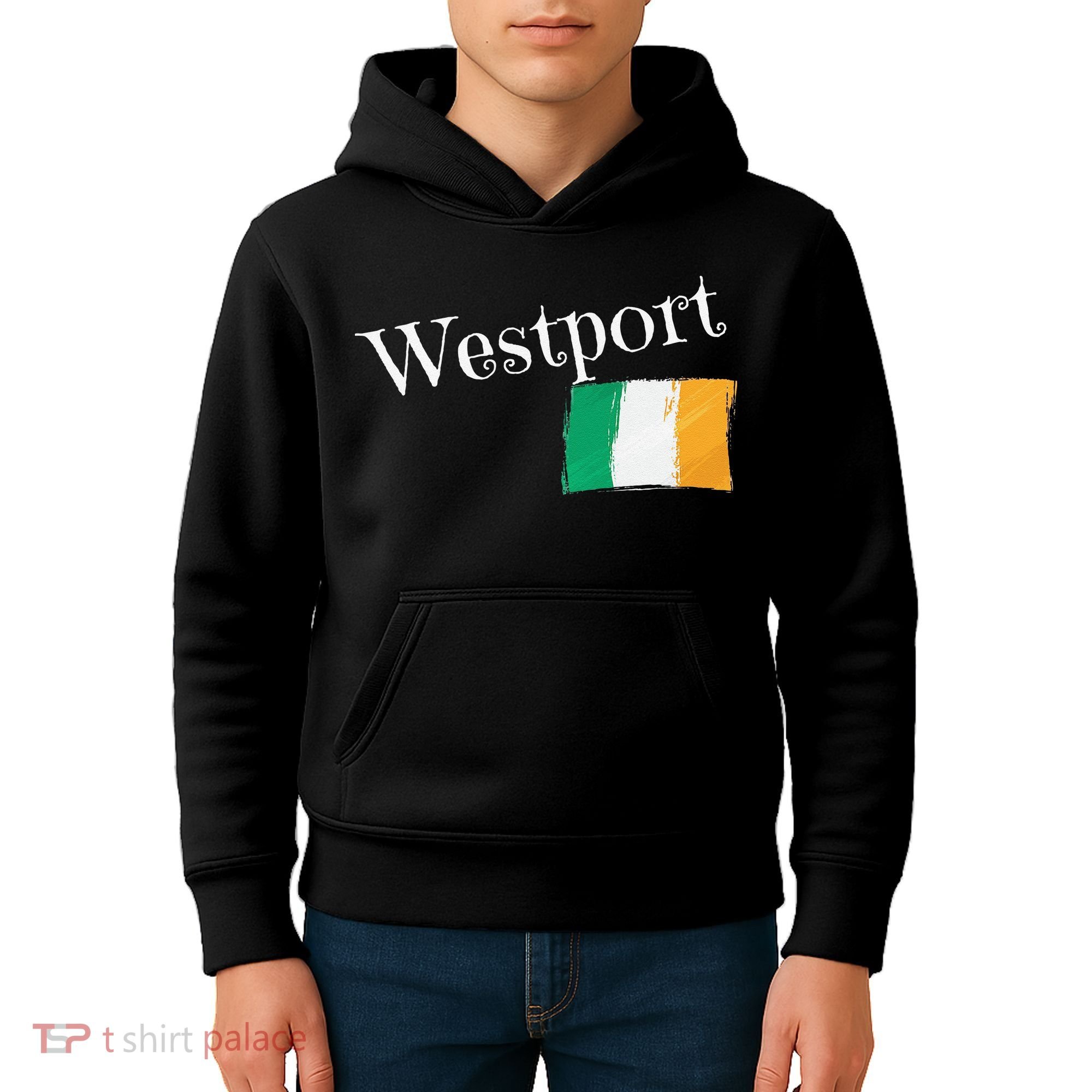 Westport Ireland Flag Irish City Saint Patrick's Day Kids Hoodie