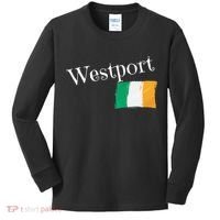Westport Ireland Flag Irish City Saint Patrick's Day Kids Long Sleeve Shirt thumb 0