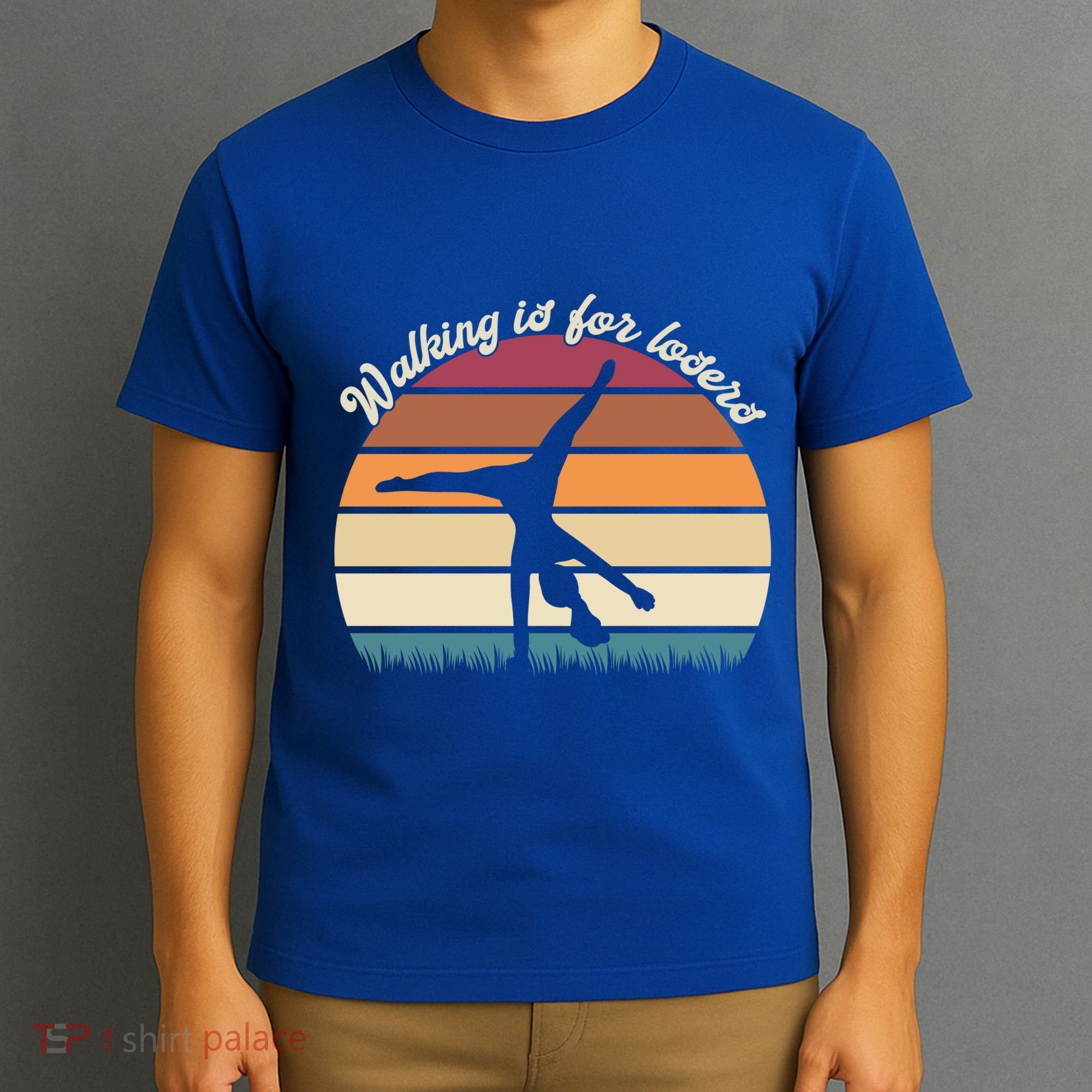 Walking Is For Losers Vintage Gymnastics Cartwheel Gift T-Shirt