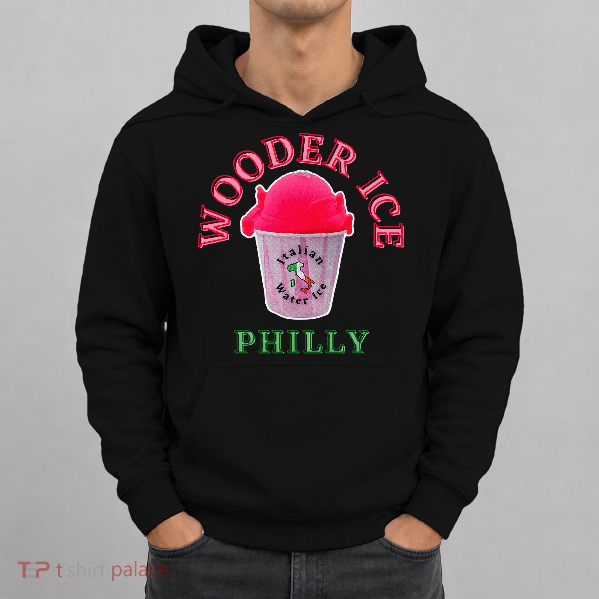 Wooder Ice Funny Philadelphia Slang Novelty Water Ice Hoodie