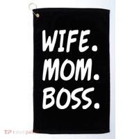 Wife Mom Boss Mommy is the Boss Golf Towel thumb 0