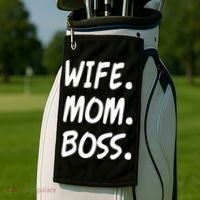 Wife Mom Boss Mommy is the Boss Golf Towel thumb 2