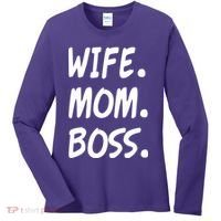 Wife Mom Boss Mommy is the Boss Women's Long Sleeve Shirt thumb 0