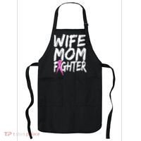 Wife Mom Fighter Breast Cancer Awareness Apron thumb 0