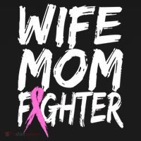 Wife Mom Fighter Breast Cancer Awareness Button thumb 1