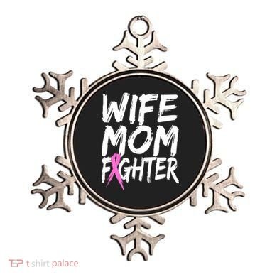 Wife Mom Fighter Breast Cancer Awareness Ornament
